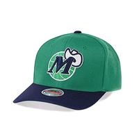 Mitchell & Ness Dallas Mavericks Team Two Tone Red Line Solid Flex Snapback Cap, verde, Taglia unica
