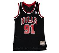 Mitchell & Ness Dennis Rodman #91 Chicago Bulls 1997-98 Swingman NBA - Maglietta da donna, taglia M, colore: Nero