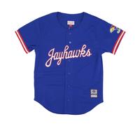 Mitchell & Ness - Kansas Jayhawks Camicia a Rete con Bottoni - - Sport - Uomo - Blu - L