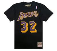 Mitchell & Ness Magic Johnson #32 Los Angeles Lakers Black NBA Name And Number Tee T-Shirt