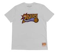 Mitchell & Ness Maglietta con logo NBA Team, Philadelphia 76ers, bianco, L