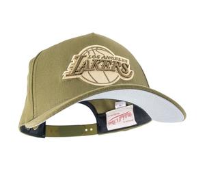 Mitchell & Ness NBA Fashion Basic Pro Snapback Basecap, Oliva, Bianco, regolabile, Uomo, Donna, Bambini, Unisex, Primavera, Estate, Autunno, Inverno, Oliva, Los Angeles Lakers, Taglia unica
