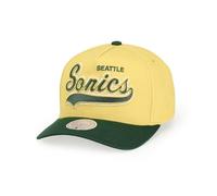 Mitchell & Ness NBA Harvest Gold Pro Crown Snapback Cappellino da basamento, Giallo/Verde, Taglia unica, regolabile, Uomo, Donna, Bambini, Unisex, Primavera, Estate, Autunno, Inverno, Seattle