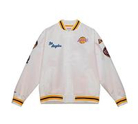 Mitchell & Ness NBA Hometown LW - Giacca satinata, colore: Bianco, Bianco, Los Angeles Lakers, XL