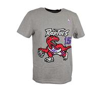 Mitchell & Ness Vince Carter #15 Toronto Raptors Heather Grey NBA Name And Number Tee T-Shirt