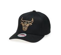 Mitchell & Ness NBA Leather Logo Classic Red Snapback Cap - 100% poliestere, regolabile, uomini, donne, bambini, unisex, primavera, estate, autunno, inverno, Chicago Bulls - Nero/Oro, Taglia unica