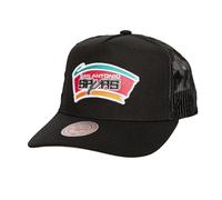 Mitchell & Ness NBA Monogram Trucker Cap HWC San Antonio Spurs, Nero , Taglia unica