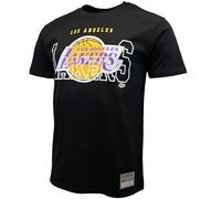 Mitchell & Ness NBA See Thru - Maglietta, colore: Nero, Los Angeles Lakers, nero, S