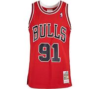 Mitchell & Ness NBA Swingman Jersey Chicago Bulls Road 1997-98 Dennis Rodman #91 men Tank Tops red in taglia:M