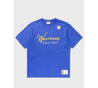 Mitchell & Ness NBA TRAINING DAY PREMIUM SS TEE VINTAGE LOGO GOLDEN STATE WARRIORS men Shortsleeves|Team Tees blue in taglia:M