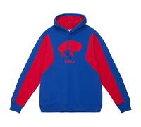 Mitchell & Ness NFL Color Blocked Felpa con cappuccio 2.0 - Cappuccio con cordoncino, maniche a contrasto, uomo, donna, bambini, unisex, primavera, estate, autunno, inverno, Buffalo Bills | Blue/Red