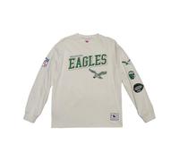 Mitchell & Ness NFL Dusted Collection Training Camp - Maglietta a maniche lunghe, primavera, estate, autunno, inverno, palestra, Philadelphia Eagles, Crema, XXL