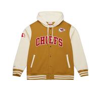 Mitchell & Ness NFL, giacca vintage college con cappuccio, maniche a contrasto, chiusura a pressione, uomo, donna, bambino, unisex, primavera, estate, autunno, inverno