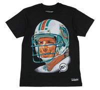 Mitchell & Ness NFL Player Big Face Maglietta a maniche corte - nero, 100% cotone, uomo, donna, bambini, unisex, primavera, estate, autunno, inverno, football americano, Miami Dolphins - Dan Marino