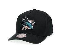 Mitchell & Ness NHL Nostalgic 2.0 Pro Crown Snapback Cap - 100% cotone, regolabile, uomo, donna, bambino, unisex, primavera, estate, autunno, inverno, San Jose Sharks, Taglia unica