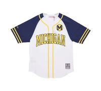 Mitchell & Ness, ,Sport ,Uomo ,Bianco ,L Michigan Wolverines Baseball Style Jersey