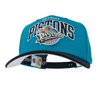 Mitchell & Ness Team Arch Cappellino da Baseball con Chiusura Classic Red Snapback - Detroit Pistons (Turco/Nero)