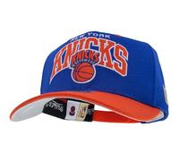Mitchell & Ness Team Arch Cappellino da Baseball con Chiusura Classic Red Snapback - New York Knicks (Blu Reale/Arancione)