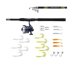 Mitchell Neuron Saltwater Spin Combo, Set Canna e Mulinello adatto per Spinning costiero, Pesca con artificiali, Ottimo per spigola, Merluzzo, Pollack, Include Attrezzatura, Pronto per Pescare