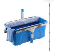 Mitclear Kit Professionale per Pulizia dei Vetri, 8 Pezzi, Secchio da 12L, Tergivetro in Silicone, Lavavetri in Microfibra, 196cm Manico Telescopico, Panno, Strumenti Pulizia di Vetri, Finestre, Auto
