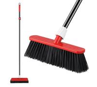 Mitclear Scopa da Giardino con Manico Telescopico(145cm), Spazzola Industriale Resistente, Spazzola con Setole Rigide, Scopa da Esterno per la Pulizia di Giardini, Cortili e Vialetti