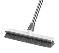 Mitclear Spazzola per Pavimenti con Manico Lungo(128cm), 2 in 1 Spazzole a Setole Rigide con Tergipavimento per la Pulizia di Piastrelle e Superfici in Legno, Cucina, Bagno, Terrazza, Patio, Garage