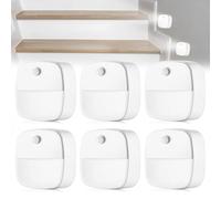 Mitening 6 Pezzi Luce Notturna con Sensore, LED 6000K Bianco Naturale, per Armadio, Bagno, Cucina, Scale, ABS