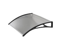 Mitepek Pensilina tettoia, ABS Nero, policarbonato alveolare Trasparente 100x60cm da Esterno Fredi