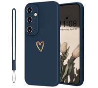 Mitetabo Custodia per Samsung Galaxy A14 5G, motivo cuore d'amore, in silicone, blu