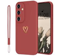 Mitetabo Custodia per Samsung Galaxy A14 5G, motivo cuore d'amore, in silicone, rosso