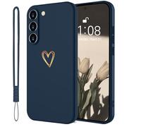 Mitetabo Custodia per Samsung Galaxy A16 5G, motivo cuore d'amore, in silicone, blu