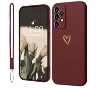 Mitetabo Custodia per Samsung Galaxy A53 5G, in silicone con cuore d'amore, sottile, antigraffio, per Samsung Galaxy A53, colore rosso bordeaux
