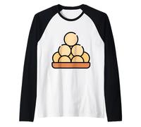 Mithai Laddu Ladoo Dolci Indiani Dessert Maglia con Maniche Raglan