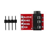 Mitheuum TRRS Jack Breakout Board Modulo connettore MP3 per prototipazione | La configurazione TRRS sta per Tip, Ring, Ring, Sleeve con tre conduttori e a terra per uso multi-segnale.