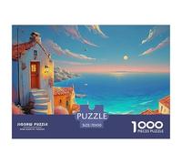 Mithymna Greece White Walls with Red Tile Roofs 1000 Pezzi Cartoncino Premium Bundle Di Puzzle Mediterranean Coastal Village Anti-stress Gioco in Famiglia Puzzle Per Adulti E Bambini 70x50cm/1000pcs