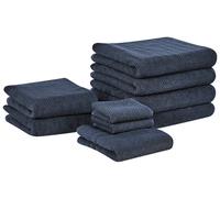 MITIARO Set di 9 asciugamani Tessuto a spugna Blu scuro
