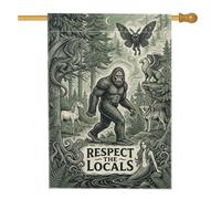 Mitica bandiera della foresta criptica con citazione Sasquatch, vintage, 71 | Cryptid Woodland Theme, Yard Flag, Mitica Creatura Illustrazione, Folklore Ispirato Arte, Foresta Outdoor Decor