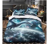 Mitico Drago Set Copripiumino morb microfibra 3Pz stampa di 3D con fed fantasy Space Adventure Set Copripiumino con fed per cuscini ultra trasp morb for adulti King（220x240cm）