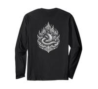 Mitico Serpente Naga in Un Design Vintage Anni '90 Washout Maglia a Manica