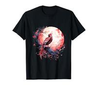 Mitico Uccello Luna Fuoco Fenice Uccello Sakura Albero Fenice Maglietta