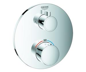 Mitigeur de douche thermostatique Grohe Grohtherm pour Rapido SmartBox, avec commutateur 2 voies intégré, 2 consommateurs, chromé, 24076000, 24076000