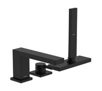 hansgrohe Tecturis E miscelatore monocomando per bordo vasca, 3 fori, sporgenza 206 mm, incl. accessori e scatola, 2 utenze, 73443, Colorazione: nero opaco