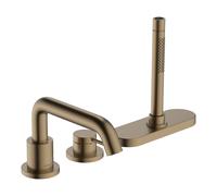 hansgrohe Tecturis S miscelatore monocomando per bordo vasca, 3 fori, con cassetta di sicurezza, sporgenza 194 mm, 73447, Colorazione: Bronzo spazzolato