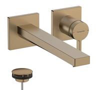 Mitigeur monocommande de lavabo hansgrohe Tecturis E, encastré, portée de 225 mm, garniture de vidage non obturable, EcoSmart+, 73051140, 73051140, Colorazione: Bronzo spazzolato