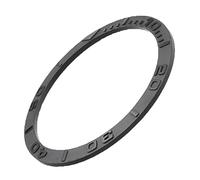 MITINGER Ghiera Orologio,Inserto Lunetta Argento nero orologio Accessori Accessori impermeabili Zirconia Anello in ceramica Bocca Bocca in ceramica Anello 38 * 31.8 * 1.2mm Unisex(Black)