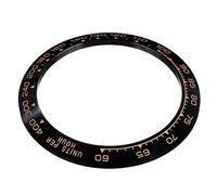 MITINGER Ghiera Orologio,Inserto Lunetta Orologi da Cornice in Ceramica Nera Sostituire Gli Accessori 30.5-38.5mm Guarda Il Viso Inserto di ghiera in Ceramica(Gold)
