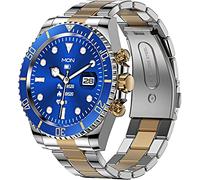 MITLOW Smartwatch Touchscreen da 1,28" da Uomo in Acciaio Inossidabile per Android iOS, Smartwatch Meccanico alla Moda, Chiamate Bluetooth con Cardiofrequenzimetro/Monitor del Sonno,A