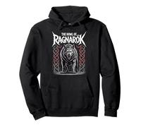 Mito norreno Fenrir Wolf L'ululato dello Spirito Vichingo Ragnarok Felpa con Cappuccio
