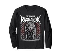 Mito norreno Fenrir Wolf L'ululato dello Spirito Vichingo Ragnarok Maglia a Manica