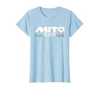 Mito The Legend - 125 Moto Battito Cardiaco Cagiva Mito Maglietta, Donna, Celeste, M